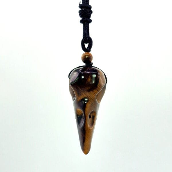 Pendentif Tête de corbeau œil de tigre