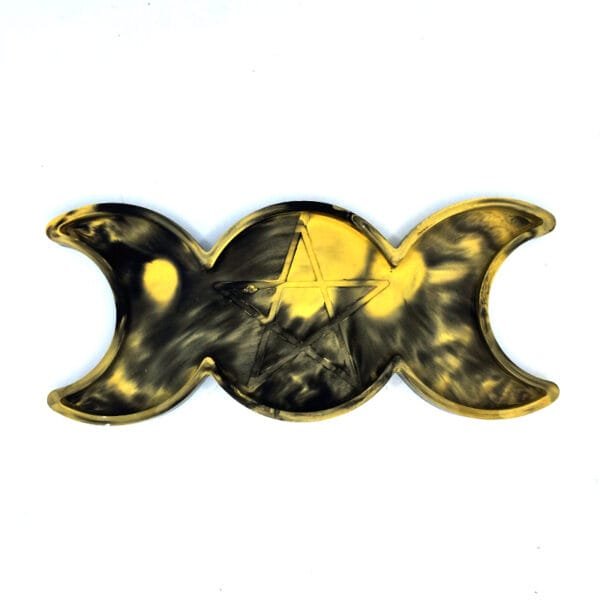 Plateau triple lune noir & jaune